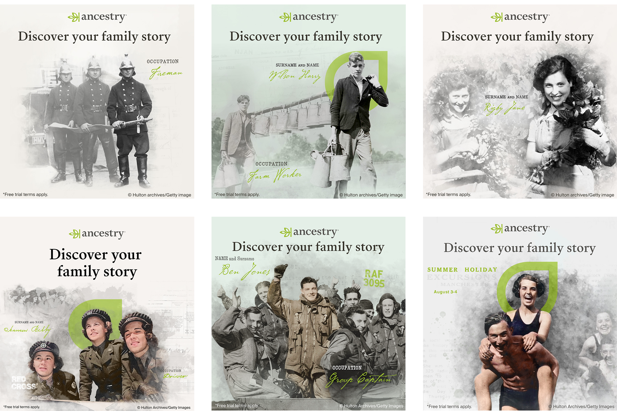 Ancestry montage ads by Jade Smith