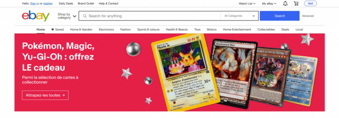 Pokemon eBay France festive banner design by Jade Smith