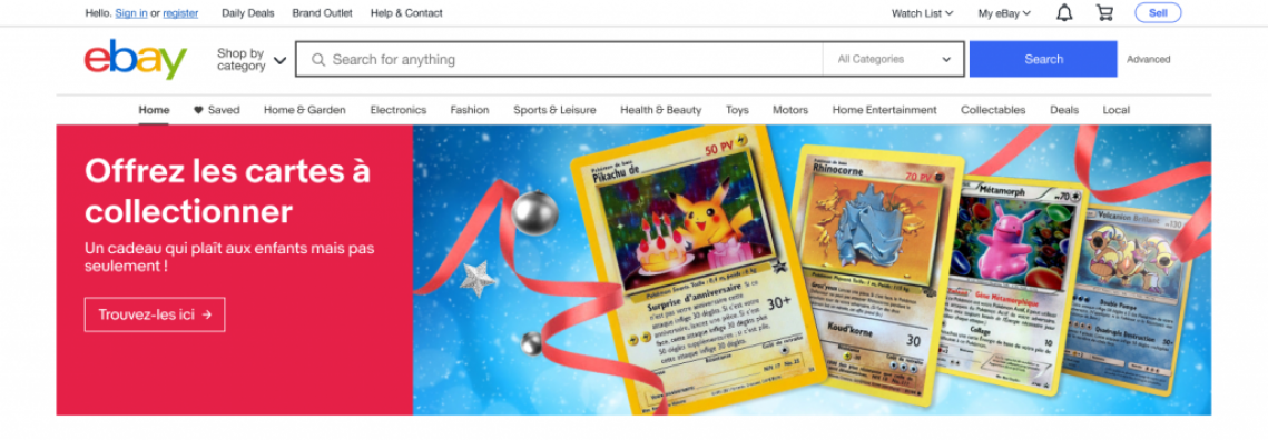 Pokemon eBay France festive banner design by Jade Smith