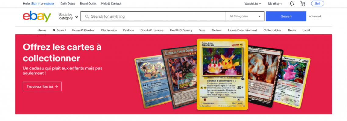 Pokemon eBay France festive banner design by Jade Smith