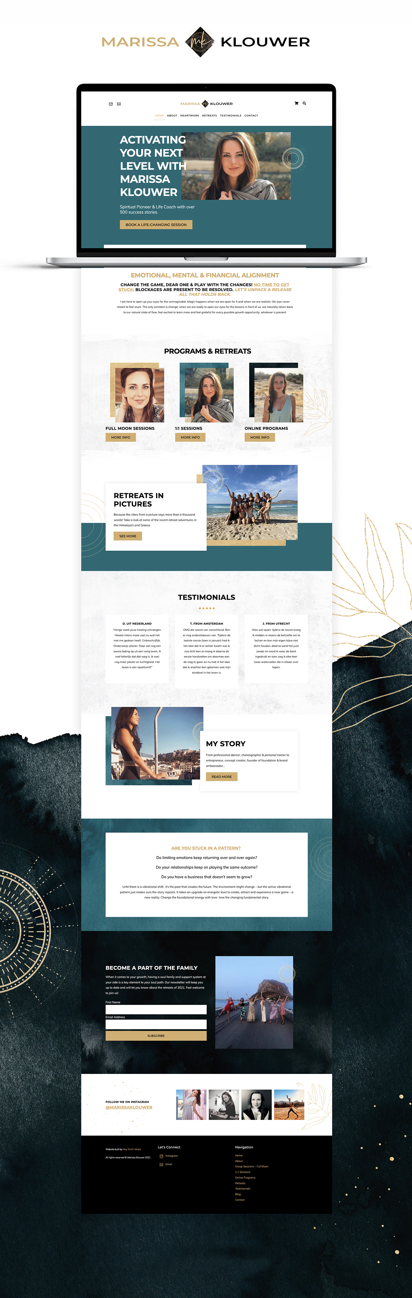 MK-website Marissa Klouwer branding and website design