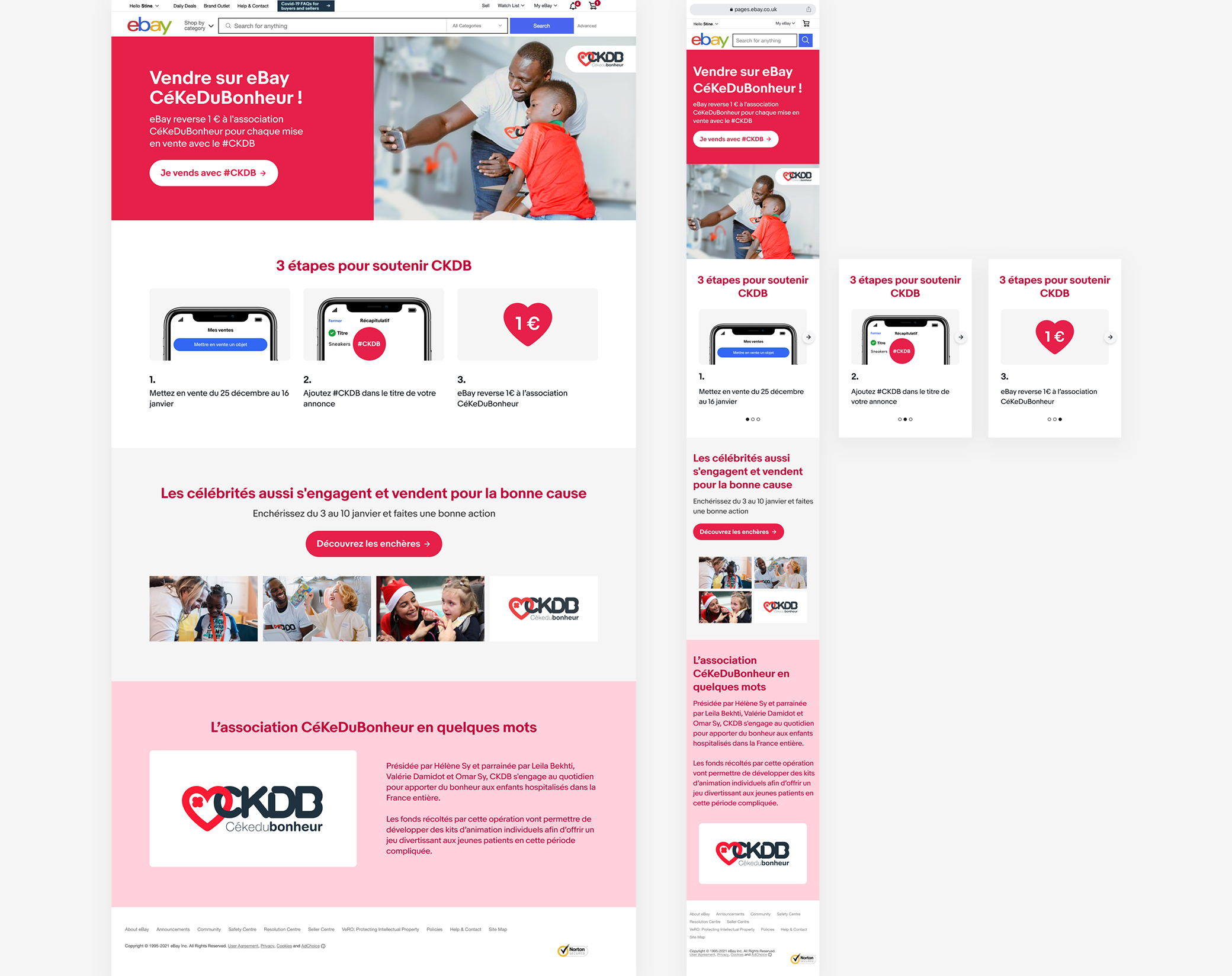 eBay Regifting desktop and mobile landing page design by Jade Smith