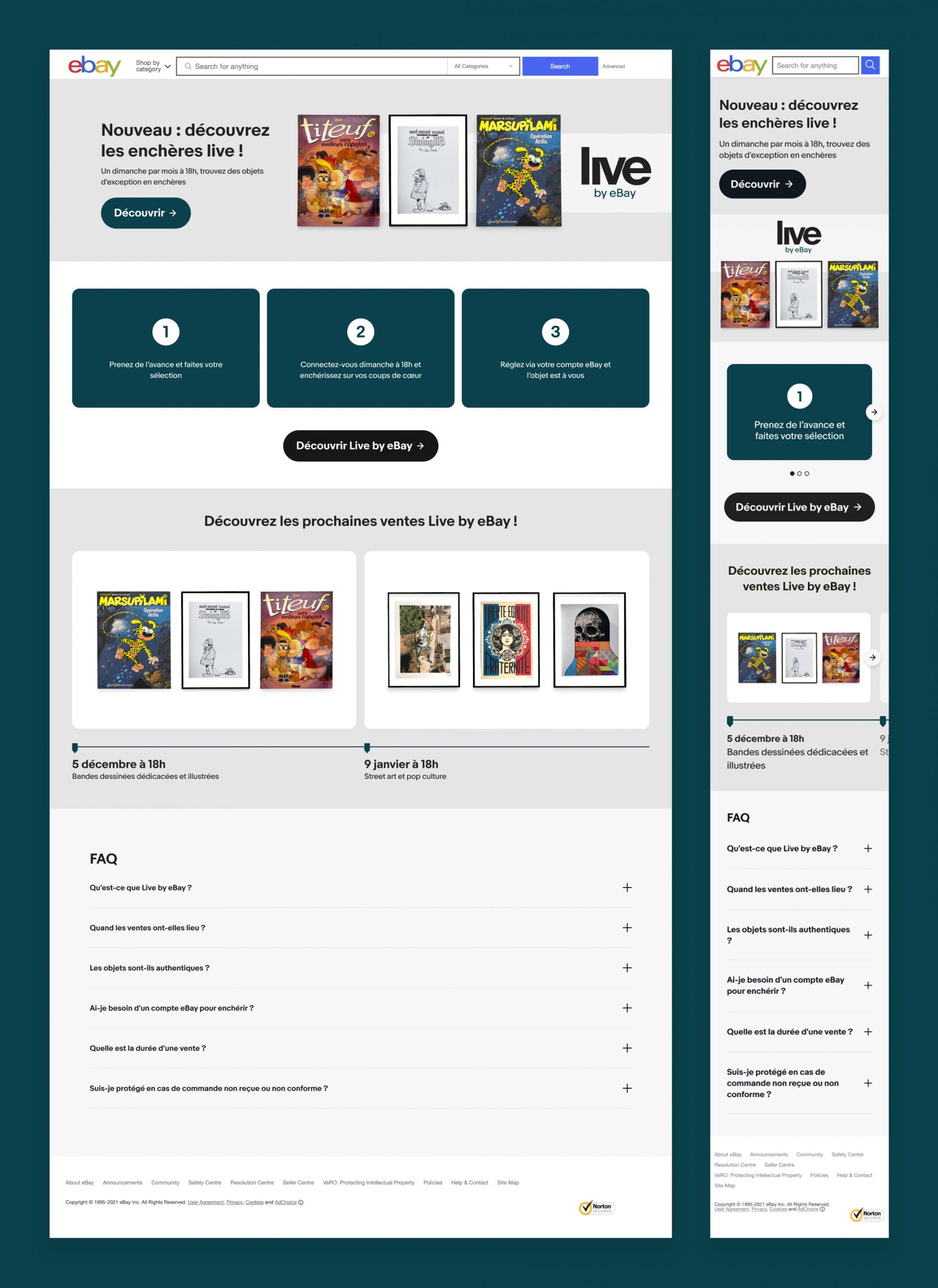 eBay France Live landing page design by Jade Smith