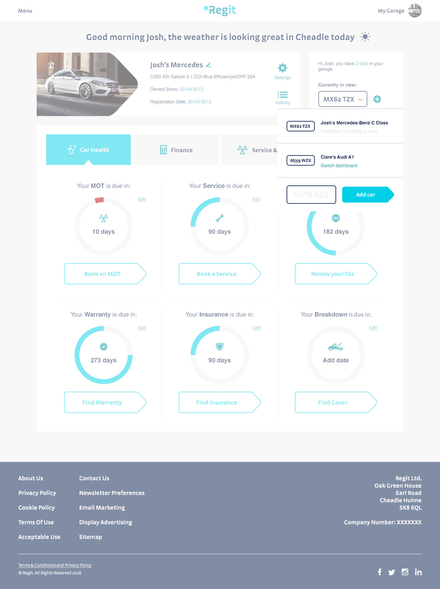 Regit dashboard design