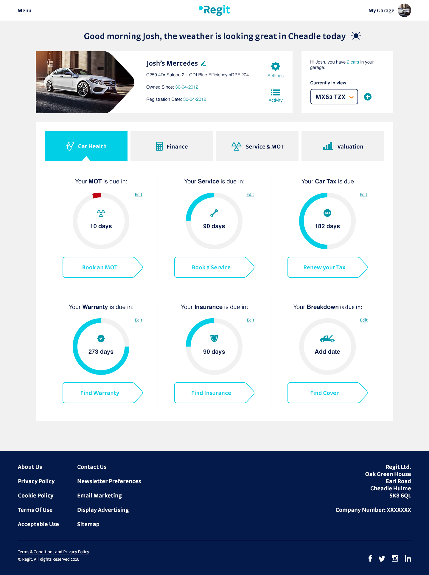 Regit dashboard design