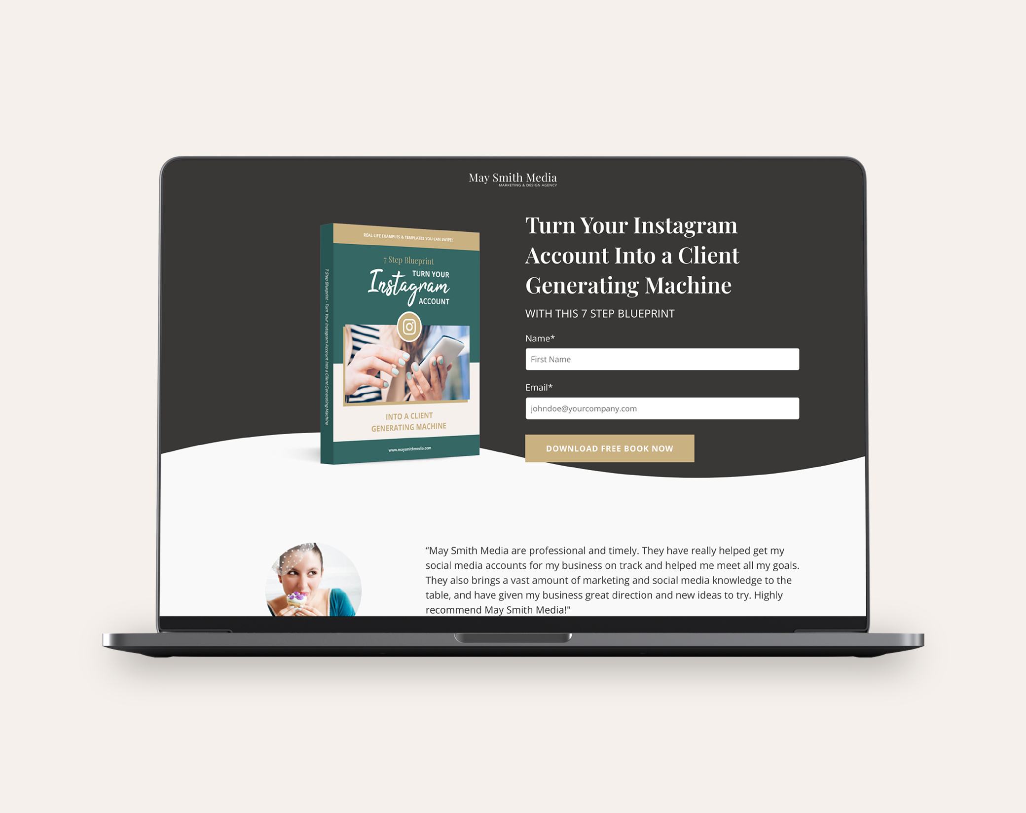 May Smith Media Landing Page Design and Build by Jade Smith