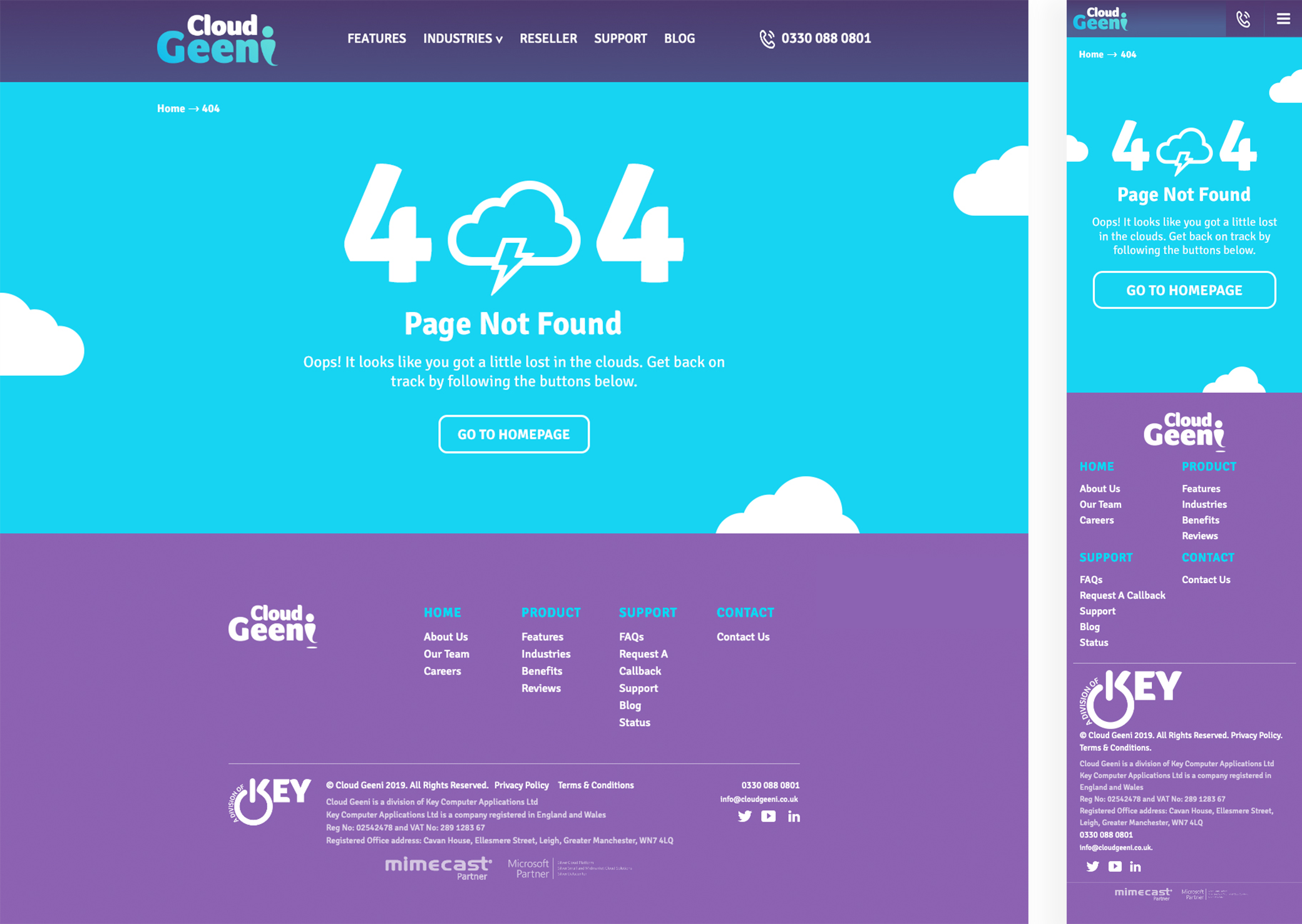 cloud-geeni-404-page Cloud Geeni 404 page website design by Jade Smith